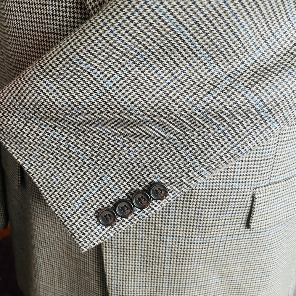 VTG Lauren Ralph Lauren Check Blazer/Jacket Gray SZ 42R Grandpa Preppy Retro - Picture 7 of 14